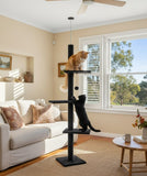Flooring: CARLA HOME Floor to Ceiling Cat Tree Tower  with Adjustable Height 230-286cm for Indoor Cats (Black)