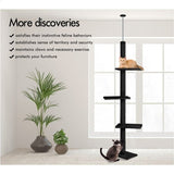 Flooring: CARLA HOME Floor to Ceiling Cat Tree Tower  with Adjustable Height 230-286cm for Indoor Cats (Black)