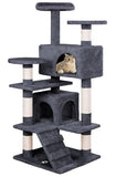 Artificial Trees: CARLA HOME 180cm Cat Tree Tower for Indoor Cats with Plush Perches, Dual Condos, Natural Sisal Scratching Posts & Ramp for Kittens & Adult Cats (Dark Grey)