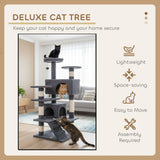 Artificial Trees: CARLA HOME 180cm Cat Tree Tower for Indoor Cats with Plush Perches, Dual Condos, Natural Sisal Scratching Posts & Ramp for Kittens & Adult Cats (Dark Grey)