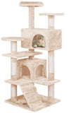 Artificial Trees: CARLA HOME 180cm Cat Tree Tower for Indoor Cats with Plush Perches, Dual Condos, Natural Sisal Scratching Posts & Ramp for Kittens & Adult Cats (Beige)