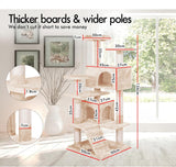 Artificial Trees: CARLA HOME 180cm Cat Tree Tower for Indoor Cats with Plush Perches, Dual Condos, Natural Sisal Scratching Posts & Ramp for Kittens & Adult Cats (Beige)