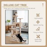 Artificial Trees: CARLA HOME 180cm Cat Tree Tower for Indoor Cats with Plush Perches, Dual Condos, Natural Sisal Scratching Posts & Ramp for Kittens & Adult Cats (Beige)