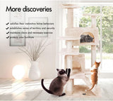 Artificial Trees: CARLA HOME 180cm Cat Tree Tower for Indoor Cats with Plush Perches, Dual Condos, Natural Sisal Scratching Posts & Ramp for Kittens & Adult Cats (Beige)