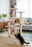 Artificial Trees: CARLA HOME 180cm Cat Tree Tower for Indoor Cats with Plush Perches, Dual Condos, Natural Sisal Scratching Posts & Ramp for Kittens & Adult Cats (Beige)
