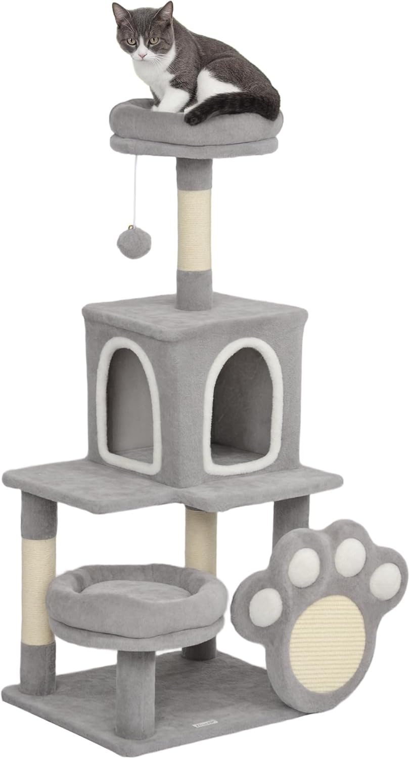 Cat Scratching Posts: CARLA HOME Large Cat Tree Tower for Indoor Cats with Plush Perch, Cat Condo, Natural Sisal Scratching Posts, Hanging Ball & Paw Scratcher
