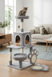 Cat Scratching Posts: CARLA HOME Large Cat Tree Tower for Indoor Cats with Plush Perch, Cat Condo, Natural Sisal Scratching Posts, Hanging Ball & Paw Scratcher