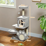 Cat Scratching Posts: CARLA HOME Large Cat Tree Tower for Indoor Cats with Plush Perch, Cat Condo, Natural Sisal Scratching Posts, Hanging Ball & Paw Scratcher