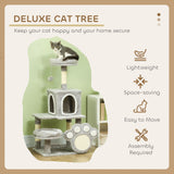 Cat Scratching Posts: CARLA HOME Large Cat Tree Tower for Indoor Cats with Plush Perch, Cat Condo, Natural Sisal Scratching Posts, Hanging Ball & Paw Scratcher