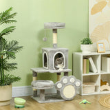 Cat Scratching Posts: CARLA HOME Large Cat Tree Tower for Indoor Cats with Plush Perch, Cat Condo, Natural Sisal Scratching Posts, Hanging Ball & Paw Scratcher