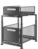 Tap & Sink Accessories: CARLA HOME 2-Tier Under Sink Organizer with Sliding Drawers & Height Adjustable for Kitchen Bathroom Cabinet Organization