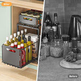 Tap & Sink Accessories: CARLA HOME 2- Pack Under Sink Organizer with Sliding Drawers & Height Adjustable for Kitchen Bathroom Cabinet Organization