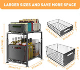 Tap & Sink Accessories: CARLA HOME 2- Pack Under Sink Organizer with Sliding Drawers & Height Adjustable for Kitchen Bathroom Cabinet Organization