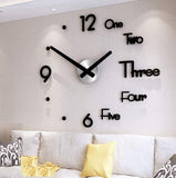 Clocks: DIY Wall Clock Modern Frameless Large 3D Wall Watch Giant Roman Numerals for Home Living Room and Bedroom (Small)