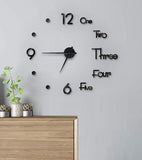 Clocks: DIY Wall Clock Modern Frameless Large 3D Wall Watch Giant Roman Numerals for Home Living Room and Bedroom (Small)