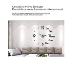 Clocks: DIY Wall Clock Modern Frameless Large 3D Wall Watch Giant Roman Numerals for Home Living Room and Bedroom (Small)