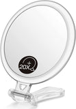 Makeup Mirrors: Double-Sided 1X/20X Magnifying Foldable Makeup Mirror for Handheld, Table and Travel Usage