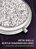 Makeup Mirrors: Mini Mix Diamond 1X/2X Magnifying Round Metal Pocket Makeup Mirror (Silver)