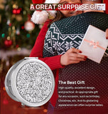 Makeup Mirrors: Mini Mix Diamond 1X/2X Magnifying Round Metal Pocket Makeup Mirror (Silver)