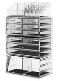 Makeup Organisation & Storage: Makeup Cosmetic Organizer Storage with 12 Drawers Display Boxes (Clear)