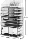 Makeup Organisation & Storage: Makeup Cosmetic Organizer Storage with 12 Drawers Display Boxes (Clear)