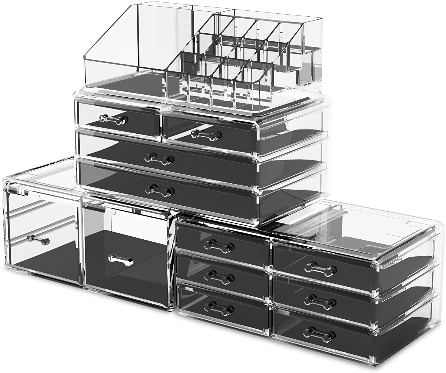 Makeup Organisation & Storage: Makeup Cosmetic Organizer Storage with 12 Drawers Display Boxes (Clear)