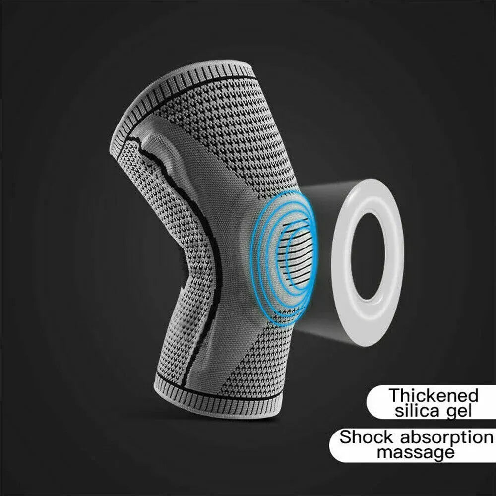 Black Knee Compression Sleeve for Sports Support, Size XL