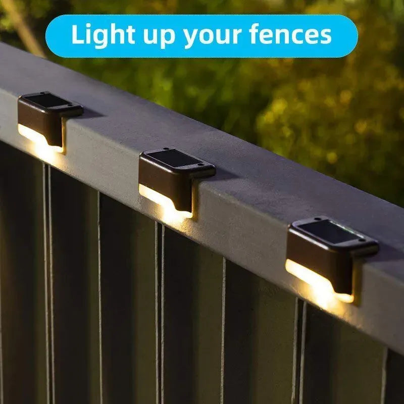 Multicoloured warm Solar LED Deck Lights - 4-Pack Warm White Outdoor Pathway and Stair Lamps, Black, IP65 Waterproof