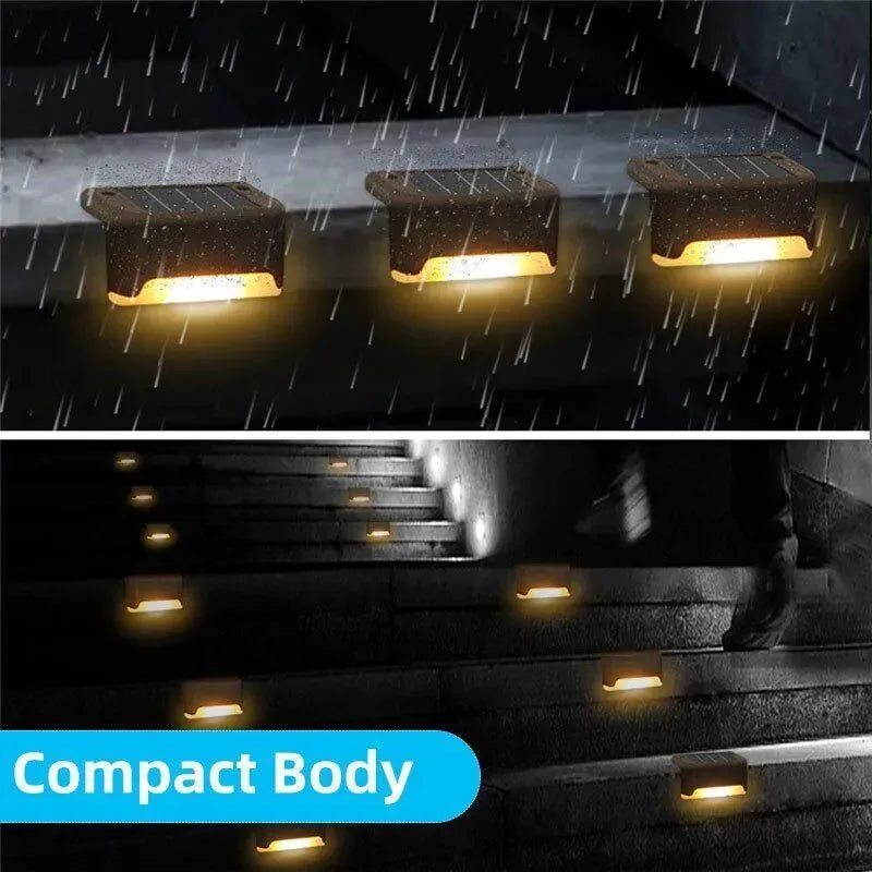 Multicoloured warm Outdoor Solar LED Deck Lights - 8-Pack Warm White Pathway and Garden Lamps