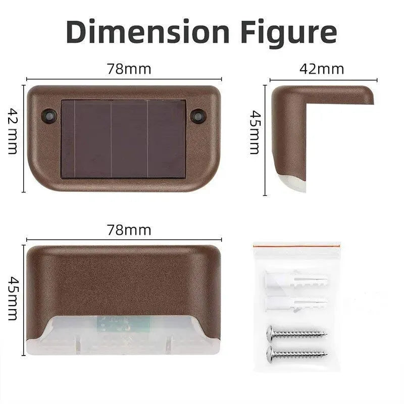 Multicoloured warm Outdoor Solar LED Deck Lights - 8-Pack Warm White Pathway and Garden Lamps