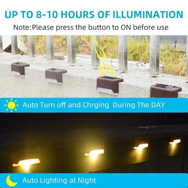 Multicoloured warm Solar LED Deck Lights - Warm White, 12-Pack Outdoor Pathway and Garden Lighting