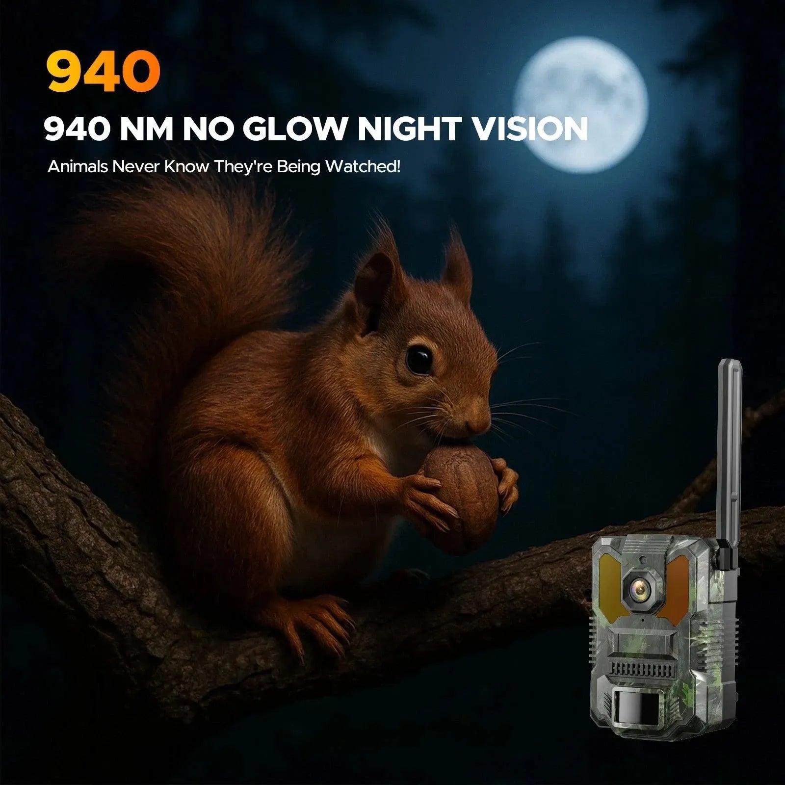 32MP Solar Trail Camera with 2.5K Video and 940NM No Glow Night Vision