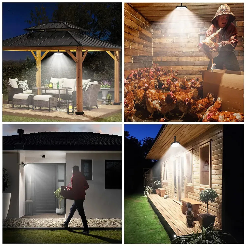 3000LM Black Solar Sensor LED Light with Dual Head for Outdoor Use