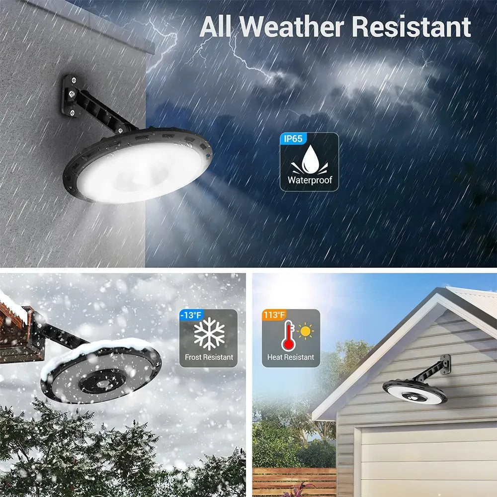 3000LM Black Solar Sensor LED Light with Dual Head for Outdoor Use