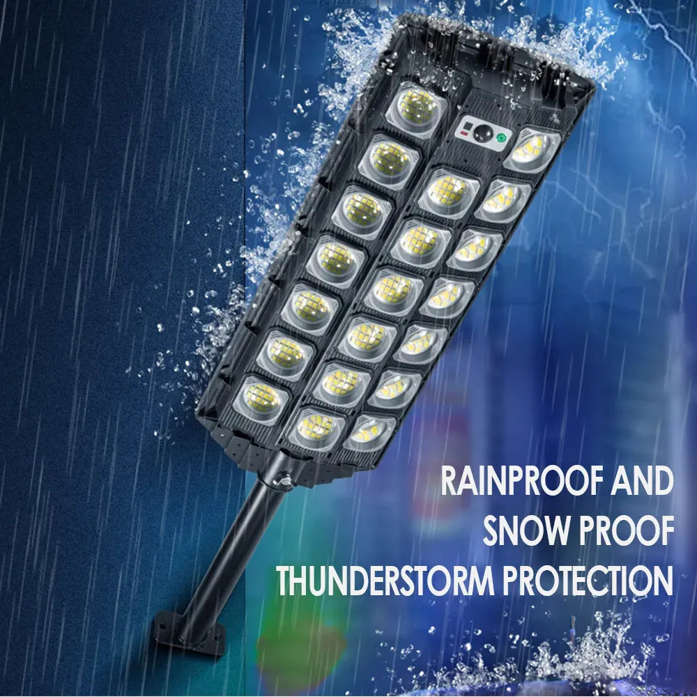 5000W Solar Street LED Light with Radar Sensor and Remote Control, Black