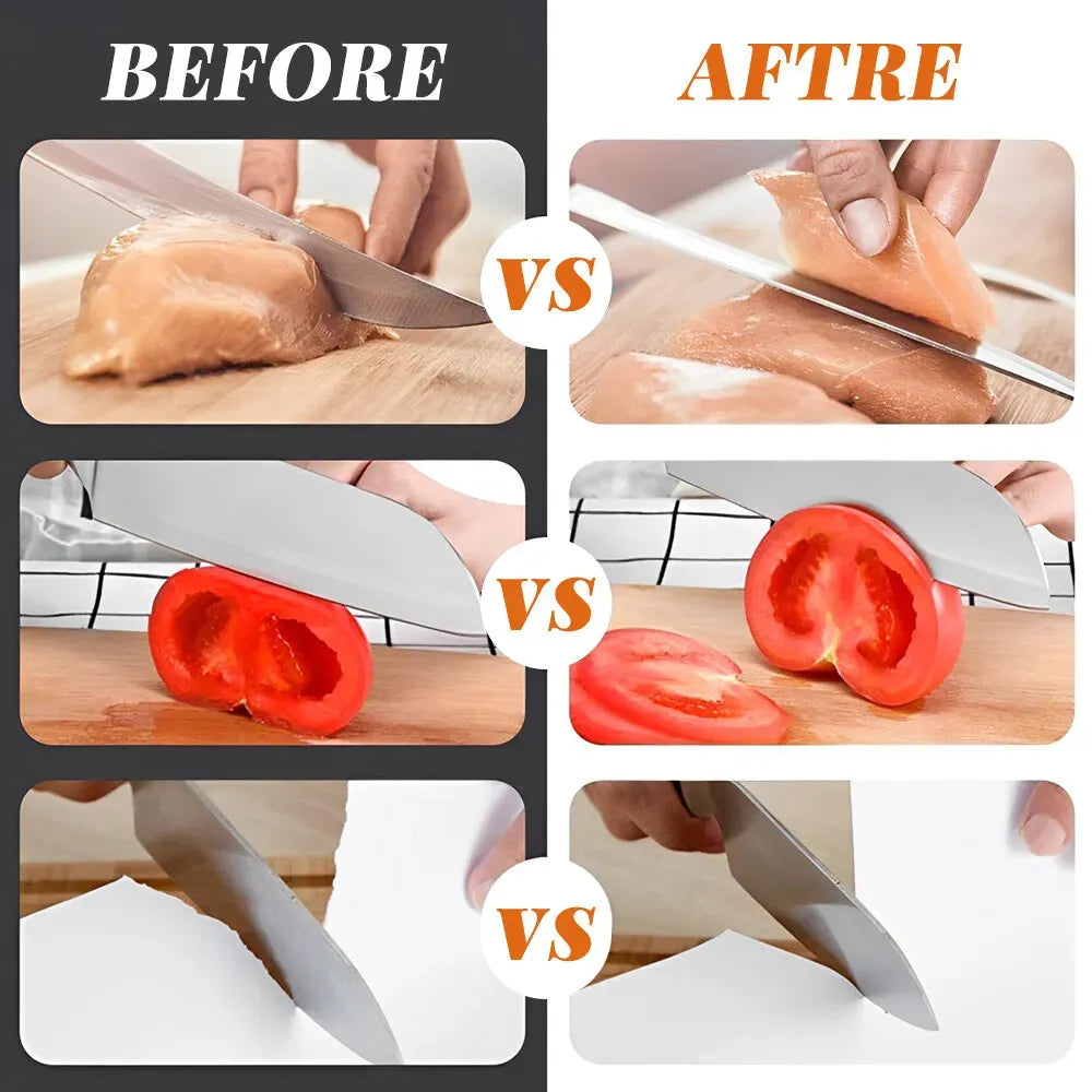 Brown Manual Knife Sharpener with Diamond Discs and Magnetic Angle Base