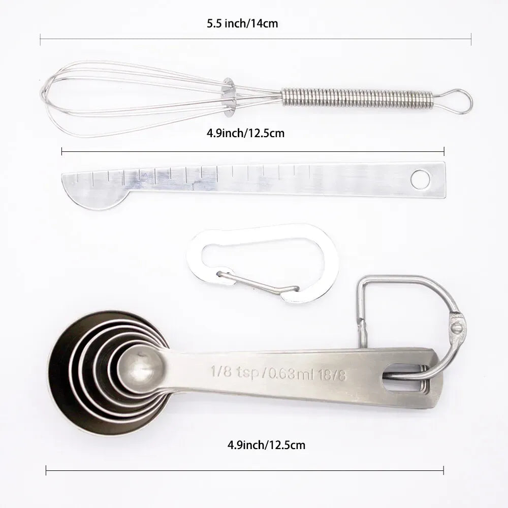 Stainless Steel Measuring Spoons Set, 6 Pieces, Silver for Accurate Cooking and Baking