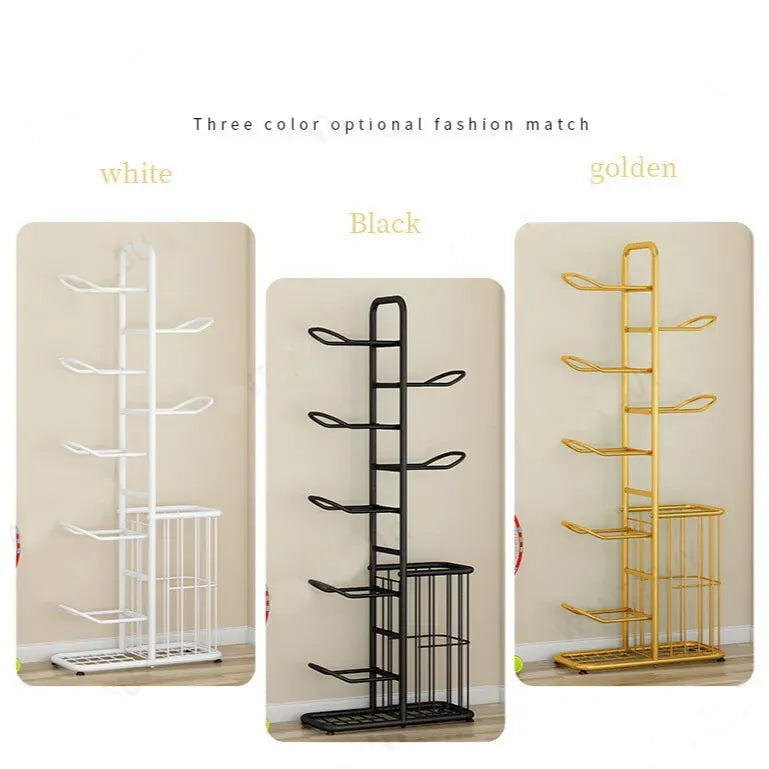 Black Ball Storage Rack for Football, Basketball, Soccer, and Volleyball - 58x23.5x146cm