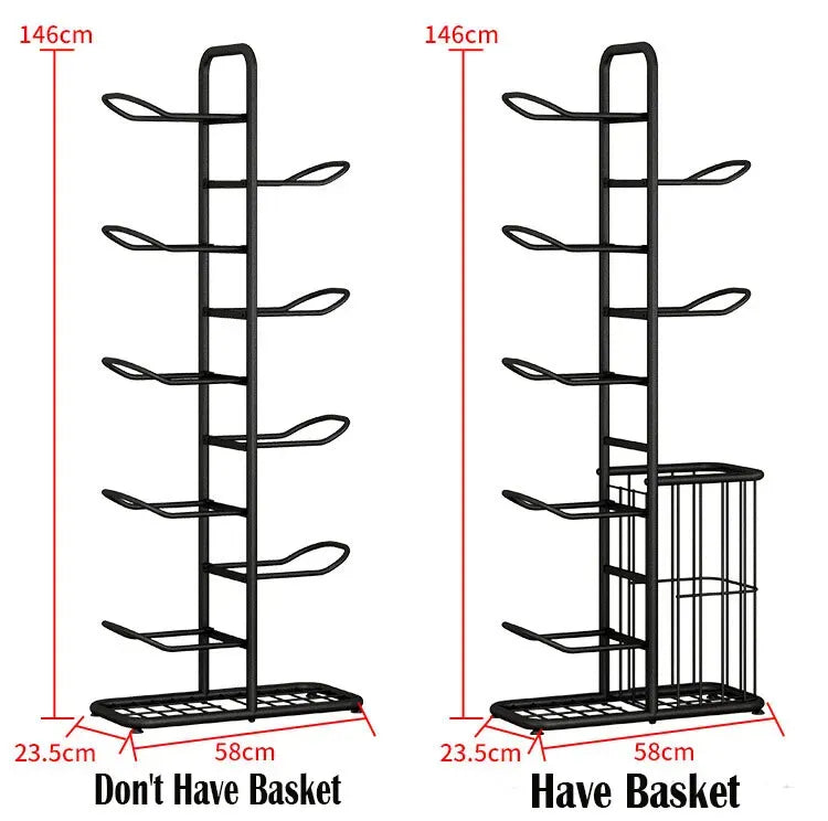 White Ball Storage Rack for Football, Basketball, and Volleyball - 116cm Tall