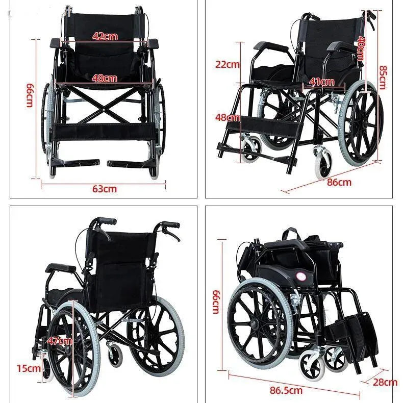Blue Wheelchair 20" Self-Propelled Folding Lightweight Wheelchair in Blue