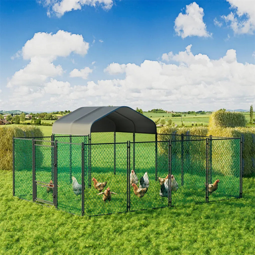 Extra Large Green Chicken Coop Cage 300x600cm with Waterproof Cover and Walk-In Design