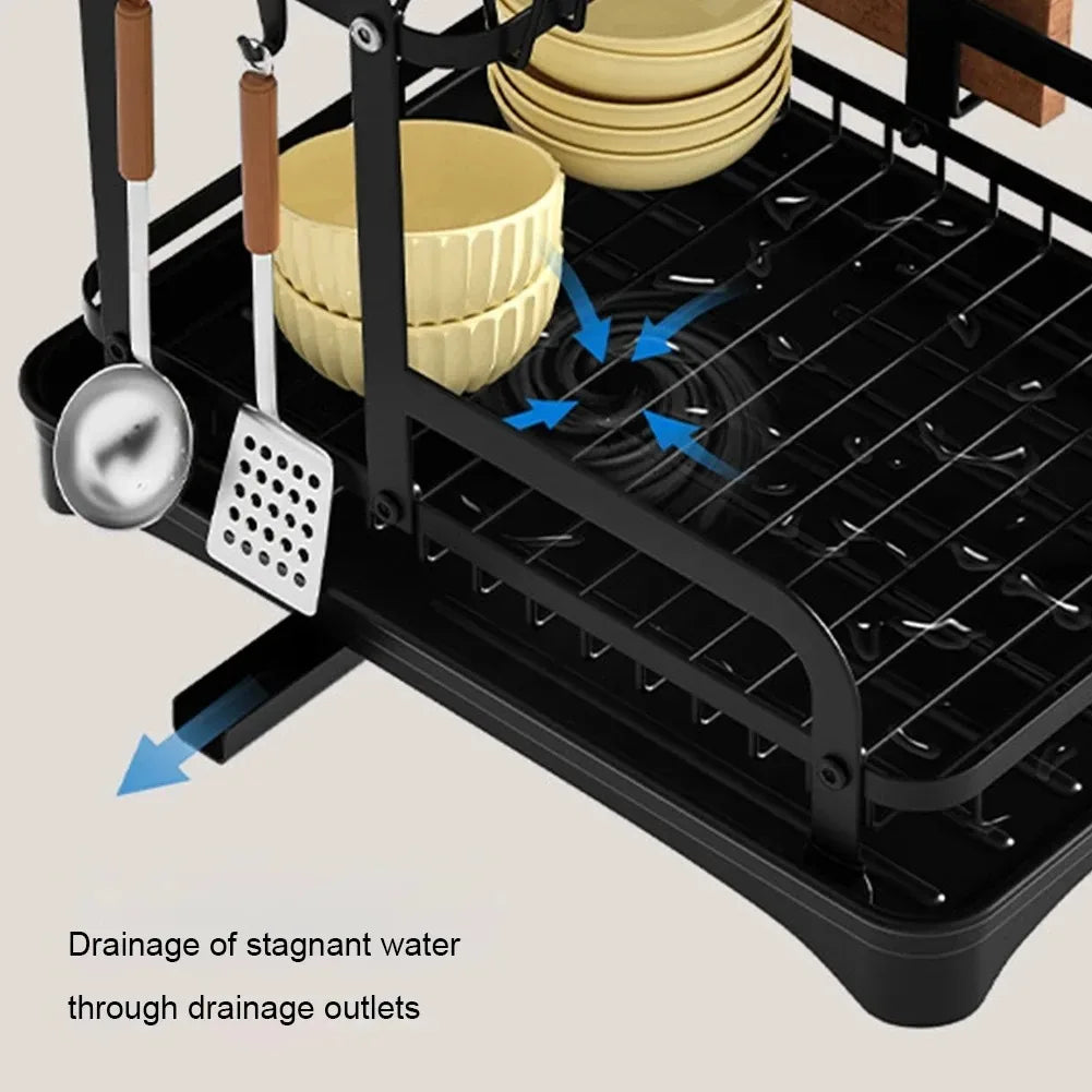Kitchen & Bathroom DIY: 2 Tier Dish Drainer Rack with Drain Basket