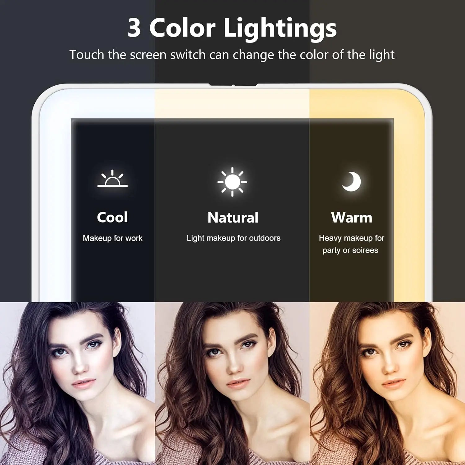 Mirrors: LED Travel Makeup Mirror 3 Light Modes USB