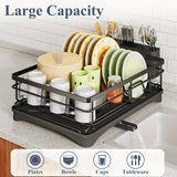 Buffets & Sideboards: Large Dish Drying Rack with Drainboard Black