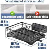 Buffets & Sideboards: Large Dish Drying Rack with Drainboard Black