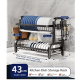 Kitchen & Bathroom DIY: Compact 2-Tier Dish Drying Rack with Drainboard