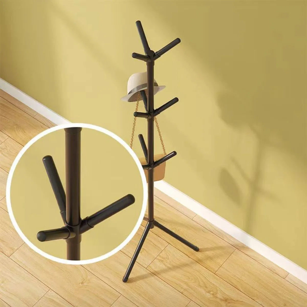 Clothing & Wardrobe Storage: Floor-to-Floor Clothes and Hats Rack Holder
