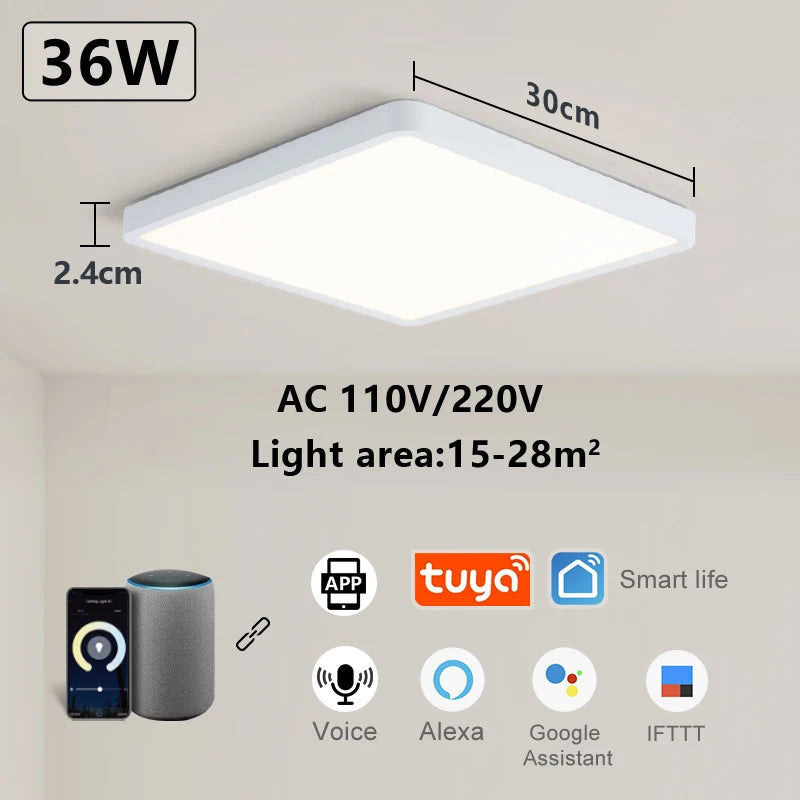 Coloured Lights: Smart LED Ceiling Lamp Voice Control Alexa