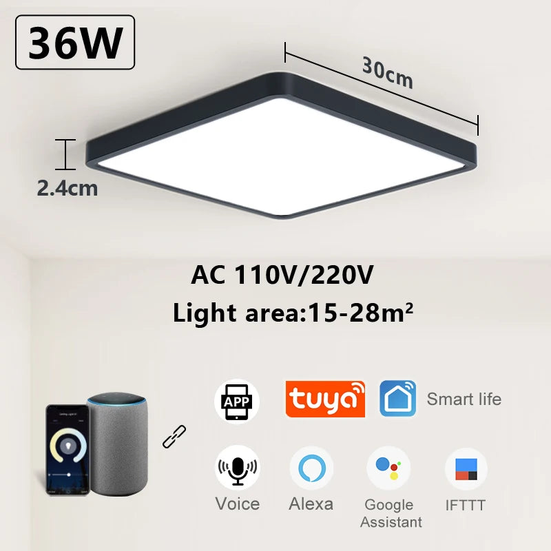 Coloured Lights: Smart LED Ceiling Lamp Voice Control Alexa