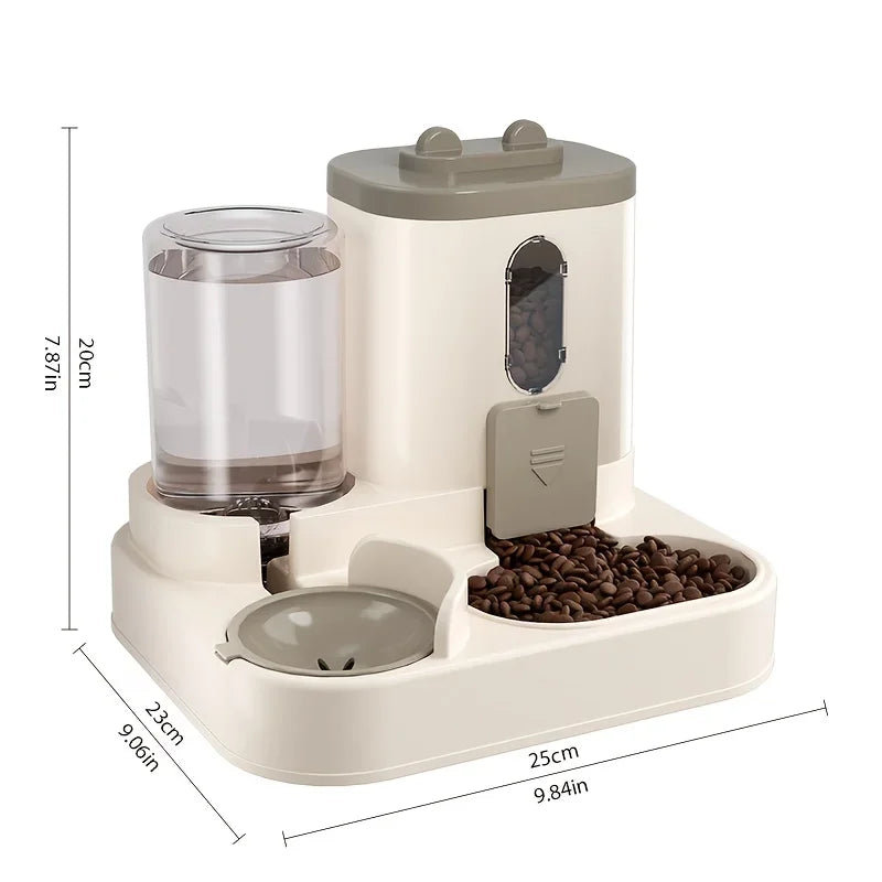 Dog Bowls, Feeders & Waterers: 2-in-1 Automatic Cat Food & Water Dispenser